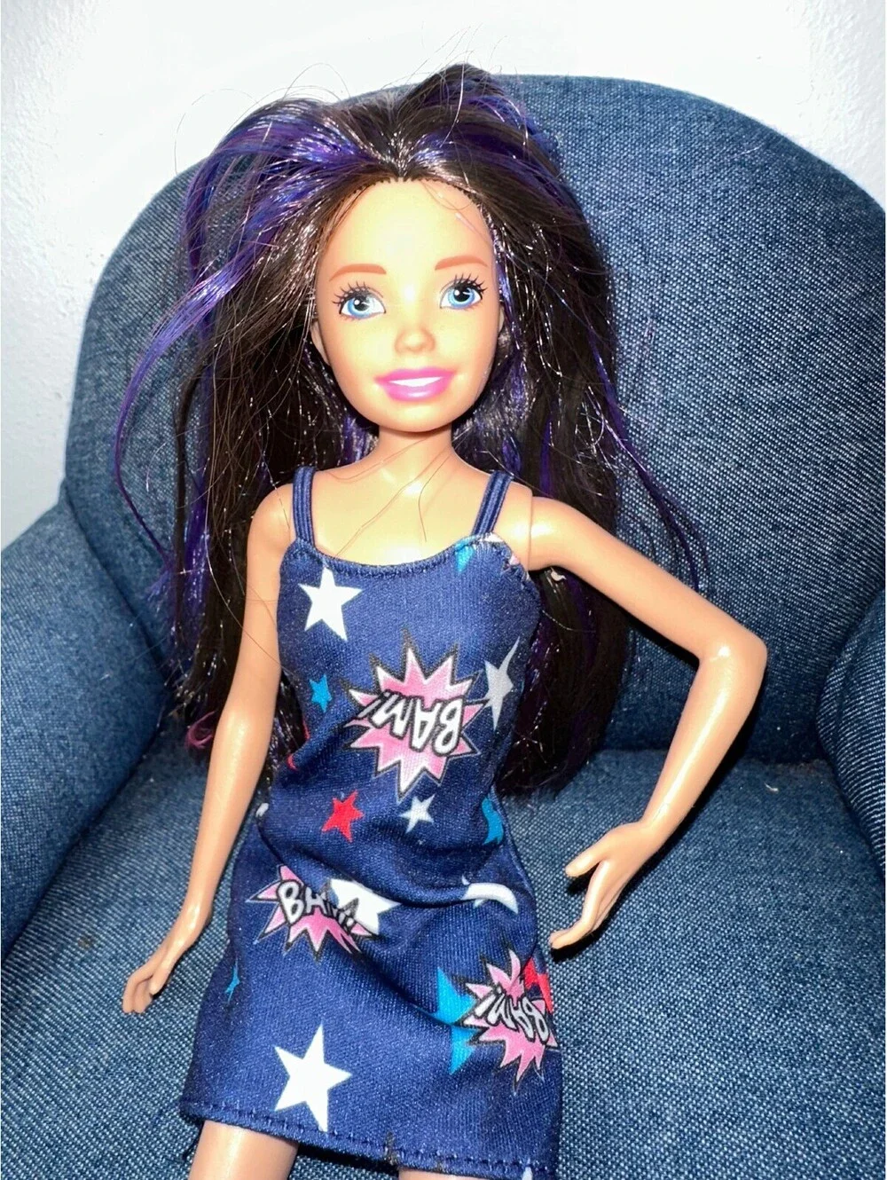 Skipper MATTEL Barbie Sister Babysitters Doll Purple Hair